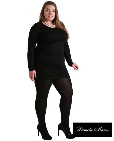 Collant noir ajouré femme grande taille – Loïcia