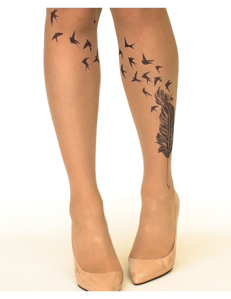 Collant chair Tatouage Swallow Feather