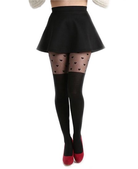 Collants Infilables Motif Coeur